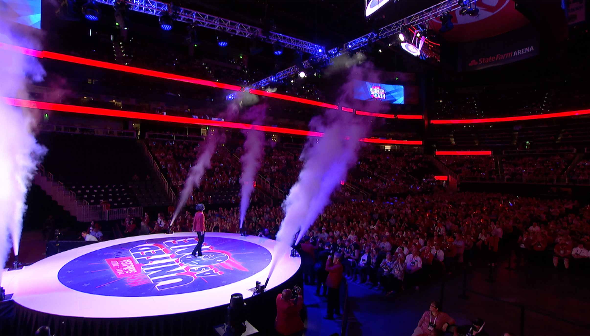 Computer display showing audio projection mapping of the auditorium.